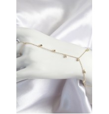 Pirinç Zirkon Taşlı Sallantılı Model Gold Renk Kadın Şahmeran - TJ-SN699