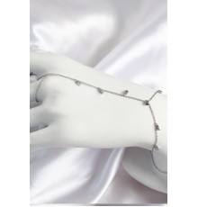 Pirinç Zirkon Taşlı Sallantılı Model Gümüş Renk Kadın Şahmeran - TJ-SN700