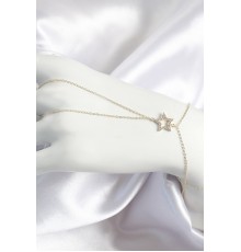 Pirinç Zirkon Taşlı Yıldız Model Gold Renk Kadın Şahmeran - TJ-SN701