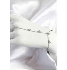 Pirinç Zirkon Taşlı Sallantılı Damla Model Gümüş Renk Kadın Şahmeran - TJ-SN704