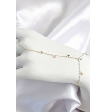 Pirinç Renkli Zirkon Taşlı Sallantılı Yıldızlı Model Gold Renk Kadın Şahmeran - TJ-SN707