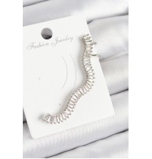 Pirinç Su Yolu Model Gümüş Renk Sağ Kıkırdak Küpe - TJ-BKP10986