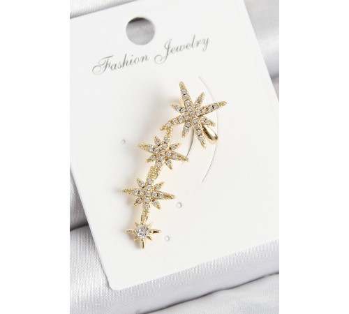 Pirinç Kutup Yıldızı Model Gold Renk Sağ Kıkırdak Küpe - TJ-BKP10987