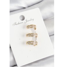 Pirinç Su Yolu Model Gold Renk Sağ Kıkırdak Küpe - TJ-BKP10990