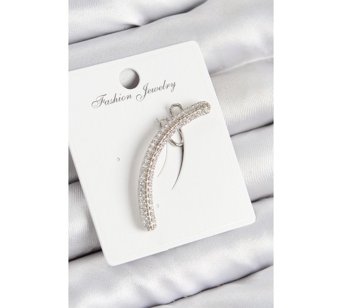 Pirinç Zirkon Taşlı Model Gümüş Renk Sağ Kıkırdak Küpe - TJ-BKP10991