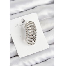 Pirinç Yay Model Gümüş Renk Sağ Kıkırdak Küpe - TJ-BKP10993