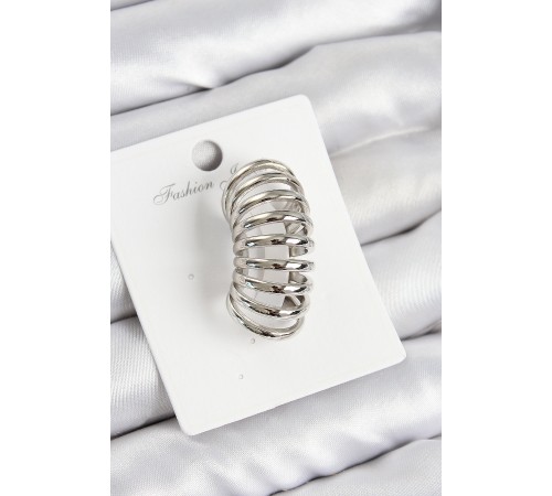 Pirinç Yay Model Gümüş Renk Sağ Kıkırdak Küpe - TJ-BKP10993