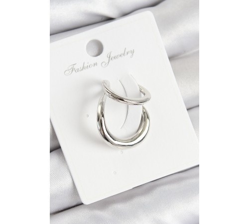 Pirinç Halka Model Gümüş Renk Sağ Kıkırdak Küpe - TJ-BKP10997