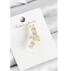 Pirinç Zirkon Taşlı Model Gold Renk Sağ Kıkırdak Küpe - TJ-BKP11000