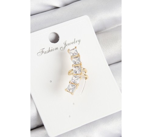 Pirinç Zirkon Taşlı Model Gold Renk Sağ Kıkırdak Küpe - TJ-BKP11000