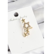 Pirinç Zirkon Taşlı Yıldız Model Gold Renk Sağ Kıkırdak Küpe - TJ-BKP11002