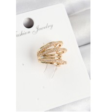 Pirinç Zirkon Taşlı Yay Model Gold Renk Sağ Kıkırdak Küpe - TJ-BKP11004