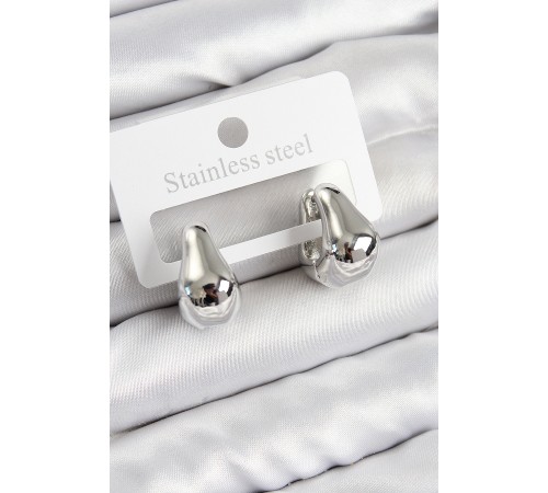 Pirinç Halka Model Gümüş Renk Kadın Küpe - TJ-BKP11007