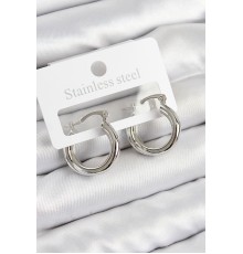 Pirinç Halka Model Gümüş Renk Kadın Küpe - TJ-BKP11009