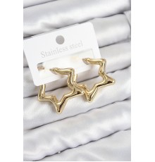 Pirinç Yıldız Model Gold Renk Kadın Küpe - TJ-BKP11012