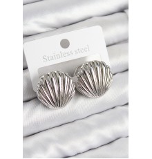 Pirinç İstiridye Model Gümüş Renk Kadın Küpe - TJ-BKP11013