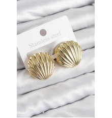 Pirinç İstiridye Model Gold Renk Kadın Küpe - TJ-BKP11014