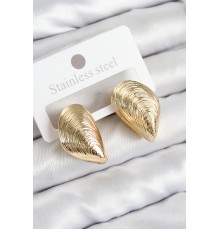 Pirinç İstiridye Model Gold Renk Kadın Küpe - TJ-BKP11018