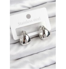 Pirinç Halka Model Gümüş Renk Kadın Küpe - TJ-BKP11021