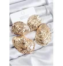 Pirinç Sallantılı Deniz Kabuğu Model Gold Renk Kadın Küpe - TJ-BKP11024