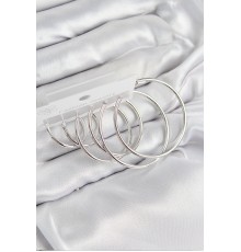 Pirinç Halka Model Gümüş Renk Kadın Set Küpe - TJ-BKP11040