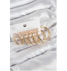 Pirinç Halka Model Gold Renk Kadın Set Küpe - TJ-BKP11043