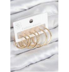 Pirinç Halka Model Gold Renk Kadın Set Küpe - TJ-BKP11045