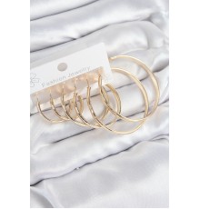 Pirinç Halka Model Gold Renk Kadın Set Küpe - TJ-BKP11047