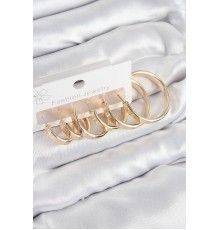 Pirinç Halka Model Gold Renk Kadın Set Küpe - TJ-BKP11049