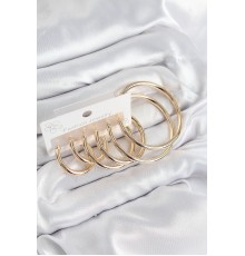 Pirinç Halka Model Gold Renk Kadın Set Küpe - TJ-BKP11053