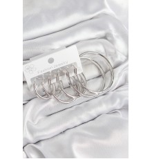 Pirinç Halka Model Gümüş Renk Kadın Set Küpe - TJ-BKP11054
