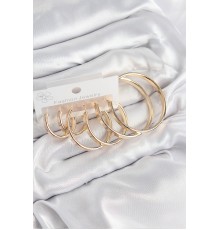 Pirinç Halka Model Gold Renk Kadın Set Küpe - TJ-BKP11055