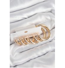 Pirinç Halka Model Gold Renk Kadın Set Küpe - TJ-BKP11057