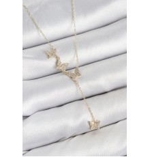 Pirinç Zirkon Taşlı Model Gold Renk Kadın Kolye - TJ-BKO10414