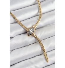 Pirinç Asansörlü Yılan Model Gold Renk Kadın Kolye - TJ-BKO10433