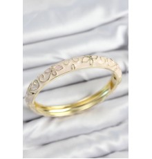 Mineli Pirinç Krem Çiçek Motifli Gold Kadın Kelepçe - TJ-BB7633