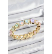 Pirinç Hologram Yıldız Model Gold Renk Lastikli Kadın Bileklik - TJ-BB7649