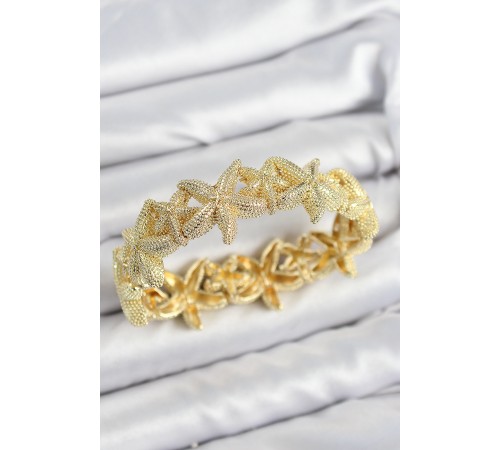 Pirinç Deniz Yıldızı Model Gold Renk Lastikli Kadın Bileklik - TJ-BB7650