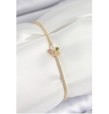 Pirinç Zirkon Taşlı Papatya Model Gold Renk Kadın Bilekilk - TJ-BB7663