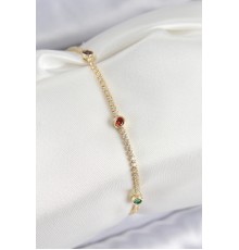 Pirinç Zirkon Taşlı Asorti Model Gold Renk Kadın Bilekilk - TJ-BB7664