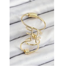 Pirinç Halkalı Model Gold Renk Kıkırdak Küpe - TJ-BKP11060