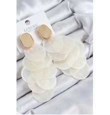 Pirinç Sallantılı Sedef Model Gold Renk Kadın Küpe - TJ-BKP11083