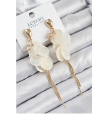 Pirinç Zirkon Taşlı Sallantılı Sedef Model Gold Renk Kadın Küpe - TJ-BKP11084