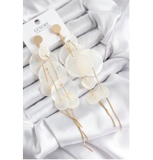 Pirinç Sallantılı Sedef Model Gold Renk Kadın Küpe - TJ-BKP11085