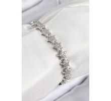 VIP Seri Pirinç Zirkon Taşlı Sıralı Yıldız Model Gümüş Renk Kadın Bileklik - TJ-BB7696