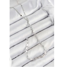 Pirinç Zirkon Taşlı Model Gümüş Renk Y Kolye - TJ-BKO10451