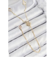 Pirinç Zirkon Taşlı Kutup Yıldızı Model Gold Renk Y Kolye - TJ-BKO10452