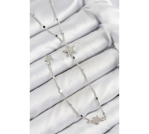 Pirinç Zirkon Taşlı Yıldız Model Gold Renk Y Kolye - TJ-BKO10455