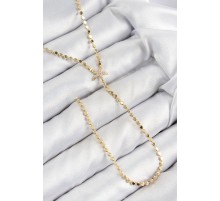 Pirinç Zirkon Taşlı Ezme Zincirli Deniz Yıldızı Model Gold Renk Y Kolye - TJ-BKO10467