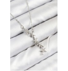 316L Çelik Yıldız Model Gümüş Renk Kadın Kolye - TJ-BKO10475